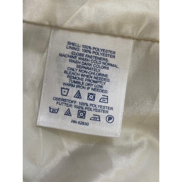 Lands' End Coat Womens XL Beige Polyester Button Front Lined Mid Length Rain - Picture 4 of 7